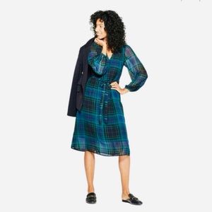 Plaid Midi Dress